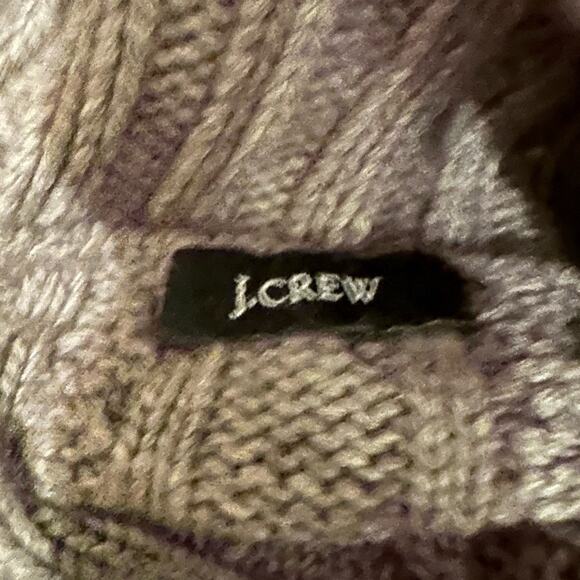 J Crew Cambridge Chunky Cable Knit  Turtleneck Sweater 47934 Grey XS Preppy - Picture 7 of 10